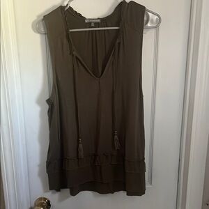 Wit & Wisdom Relaxed Green Tie Front Tank